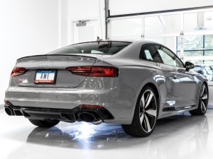 Audi RS 5 Sportback Performance Exhaust - AWE Tuning - Touring Edition Non-Resonated RS Style Tips - Diamond Black - `20-`27